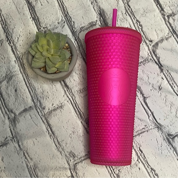 Starbucks Other - Starbucks Neon Pink Studded Tumbler